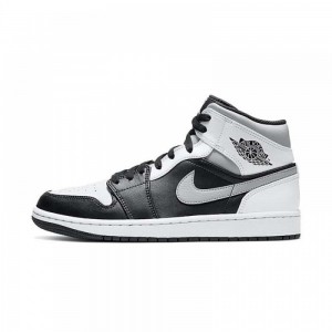 Nike AIR JORDAN 1 MID "WHITE SHADOW" 554724-073 Black/Medium Grey-white | 83ZMOQBIX