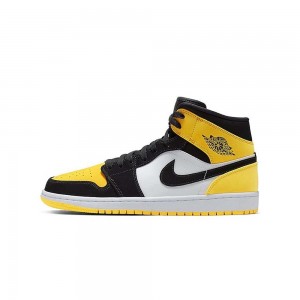 Nike Air Jordan 1 Mid-High Yellow Bombeu Black 852542-071 Black/Varsity Maize-white | 30SCYAHIM